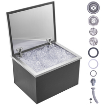 VEVOR Drop in Ice Chest Stainless Steel 20x16x13in 46.7qt Hinged Cover f... - $147.99