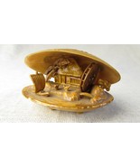 Vintage Japanese Style Celluloid Clam Carving - $25.12