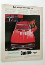 1967 Chevrolet Chevy Camaro SS 350 Automobile Car Vintage Print Ad  - $9.00