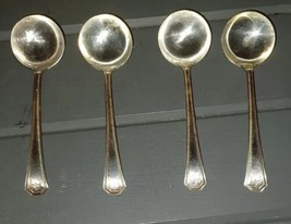 4 Antique National Silver Co Adam Replacement Silverplate Gumbo Soup Spo... - $25.00