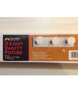 SUNSET LIGHTING 3-LIGHT VANITY FIXTURE - Chrome - NEW IN BOX Installs in... - £15.58 GBP