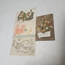 Vintage Postcard Lot of 4 Nontopographical Flowers, Easter, Christmas - £6.92 GBP