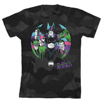 DC Comics Batman We Are Not Afraid Bat Symbol Camo Youth T-Shirt Black - £11.95 GBP