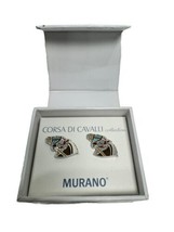 Mens Murano Corsa Di Cavalli Collection Cufflinks Horse Design MSRP: $50 - £9.34 GBP