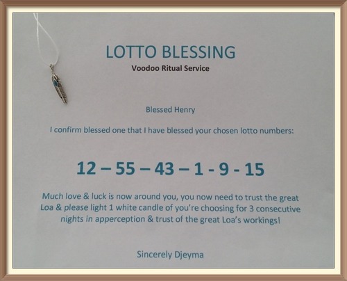 Primary image for  WINNING LOTTO NUMBERS SHAMAN PRIESTESS BLESSING RITUAL BLACK MAGICK 