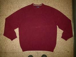 Basic Editions Burgundy Maroon Crimson Red Crew Crewneck Sweater Extra Large Xl - £39.95 GBP