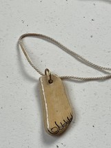 Cream Cord w JG Signed Handmade Ceramic Foot Pendant Necklace – cord is 26 inche - £6.04 GBP
