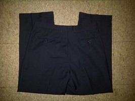 Clarenzo Muzzi Polyester Rayon Black Pleat Cuff Cuffed Slacks Dress Pants 36 30 - £23.97 GBP