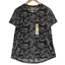 Danskin Now Black Grey Camo Performance Crew T-Shirt Short Sleeve 2X XXL NWT - £7.78 GBP