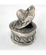 Enesco Pewter Trinket Box - Garden Hat / Bonnet &amp; Rose - £3.14 GBP