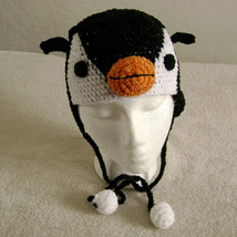 Penguin Hat w/Ties for Children - Animal Hats - Medium - £12.78 GBP