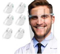 Pack of 10 Face Shield w/ Glasses Face Visor, Glasses Face Shield for Ho... - £7.73 GBP