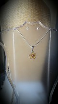 NEW Genuine Madagascar Yellow Sapphire Floral Necklace, High Polish Platinum - £53.55 GBP