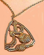 Necklace # 175 Link With Flower Pendent Old - $5.04