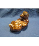 Vtg Art Pottery Floating Bear Flower Frog Brown Color Glaze Arranging Tool - $39.45 CAD