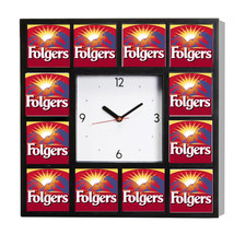 Advertising Folgers Coffee Retro Promo Diner Clock 10.5&quot;. Not $65 - $32.63