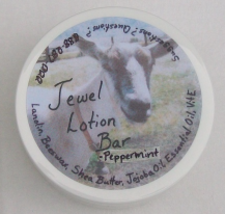 Peppermint Jewel Lotion Bar  all natural moisturizing bar for hands heels elbows - $8.25