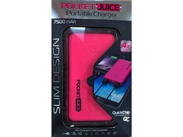 Tzumi Pocket Juice 7500 Portable charger Slim Pink - £16.55 GBP