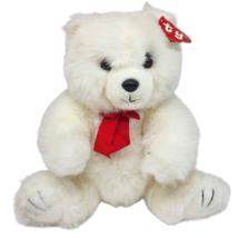 VINTAGE 1990 TY SNOWBALL 5002 WHITE TEDDY BEAR STUFFED ANIMAL PLUSH TOY ... - £111.38 GBP