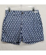 Gap Womens City  Shorts Size 0 Navy Blue Geometric Print Flat Front Stretch - $15.84