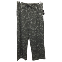 Sag Harbor Womens Cropped Pants Black White Floral Tie Loose Fit Stitchi... - £16.09 GBP