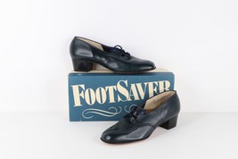 NOS Vtg 90s Streetwear Womens 9 C Chunky Leather Perforated Heels Shoes ... - $94.00