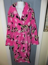 Disney Minnie Mouse Pink With Polka Dots Robe Size 8 (M) Girl's Euc - $20.44