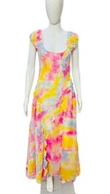 LoveShackFancy Women Tie Dye Printed Crochet Embroidered Long Gown Maxi Dress S - £133.06 GBP