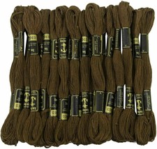 Anchor Stranded Cross Stitch Cotton Threads Hand Embroidery Floss Brown Thread - £8.26 GBP