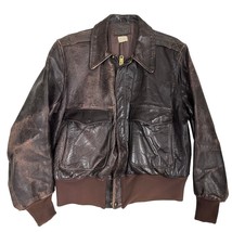 1950s Vintage Sears Horsehide Hercules Brown Leather Motorcycle Jacket M... - $533.71
