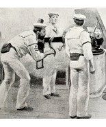 Firing 6 Pounders Cannon Victorian 1898 Print Cuba&#39;s Freedom Spanish War... - $549.97 MXN
