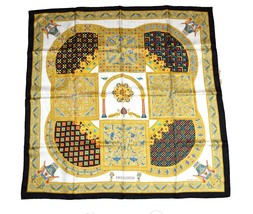 Hermes Scarf Ciels Byzantins Silk 90 cm Black Carre Shawl Stole - £293.97 GBP