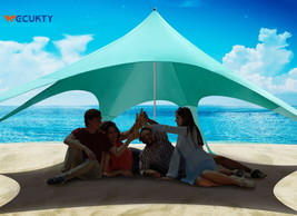 VECUKTY Beach Yard Canopy Tent 12X12 FT Beach Sun Shelter Shade UPF 50+ ... - £74.33 GBP