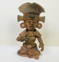 Vintage Polychrome Effigy Figure Priestess Aztec Hand Made Pottery 5.5 Inch - £38.77 GBP