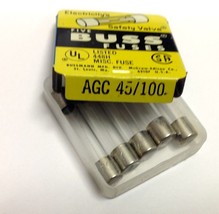 Box of (5) Bussmann AGC 45/100 3AG 1/4&quot; x 1-1/4&quot; Fast acting Fuses - £9.59 GBP