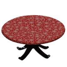 Elastic Edged Polyester Fitted Table Cover,Festive Winter Season Holiday Themed  - $20.99