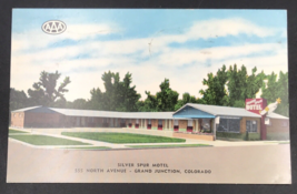 1956 Silver Spur Motel Grand Junction CO Colorado Postcard Uranium Capitol - £5.24 GBP