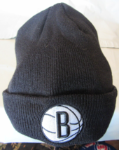 NBA Brooklyn Nets Basic Cuffed Knit Beanie Cap Hat &#39;47 Brand Black - £22.72 GBP