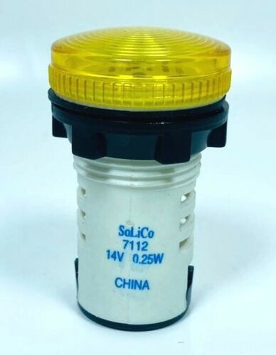 SoLiCo 7112 Yellow LED Panel Mount Indicator White Base 14V 0.25W - $9.89