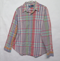 Polo Ralph Lauren Shirt Mens XL Classic Western Pearl Snap Madras Plaid ... - £51.62 GBP