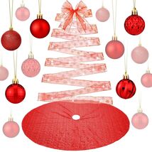 Suilung 22 Pcs Christmas Tree Skirt 46" Red Sequins Ribbon & 20 Ornament... - $14.07 Suilung 22 Pcs Christmas Tree Skirt 46" Red Sequins Ribbon & 20 Ornament... - $14.07