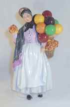 Royal Doulton Porcelain Figurine Biddy Pennyfarthing Woman W/ Flowers & Balloons - $50.00