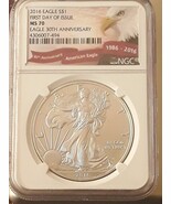2016 Eagle 1st day of issue 30yr anniversary Label 1st coin with lettere... - €69,02 EUR