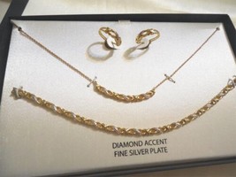 Department Store 18k Gold/SS Plate Infinity Necklace Set T702 $200 - £54.34 GBP