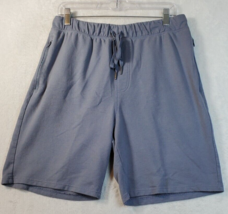 Eddie Bauer Shorts Mens Size Large Blue Cotton Pockets Elastic Waist Drawstring - £12.52 GBP