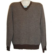 Joseph Abboud Brown Wool Knitted V-Neck Shirt Sweater Size L - £28.45 GBP