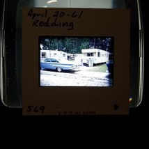 1960 Chevrolet Bel Air Biscayne &amp; RV  Found Kodachrome Slide Photo Original - £9.36 GBP