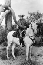 Clayton Moore The Lone Ranger On Horse B&amp;W 24x18 Poster - £18.89 GBP