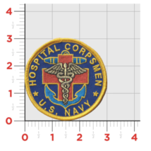 Navy Hospital Corpsman Hook &amp; Loop Embroidered Patch - £27.43 GBP