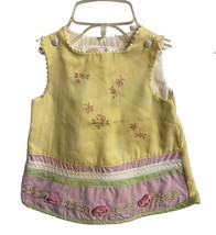 Little Bitty 6-9 month Yellow Embroidered Dress - £5.11 GBP